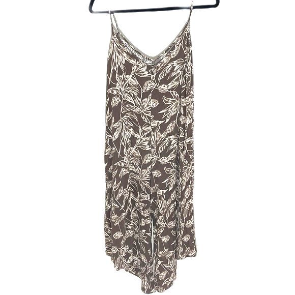 Miou Muse Leaf Print Cami Jumpsuit Brown White Size Small - Picture 3 of 11